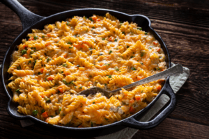 Cheesy Salsa Chicken & Cauliflower Rice Skillet