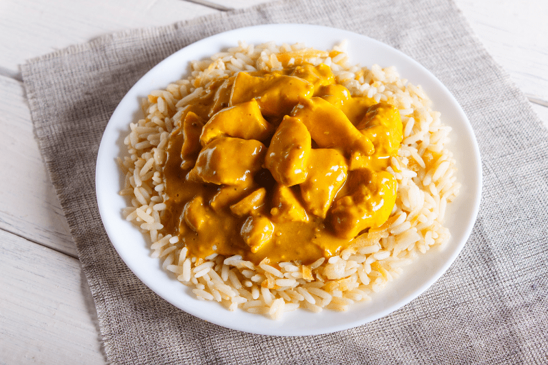 curried-chicken-garlic-golden-rice