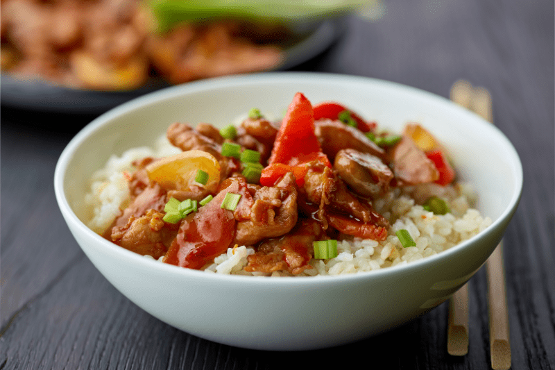 Hot Honey Chicken Rice Bowls